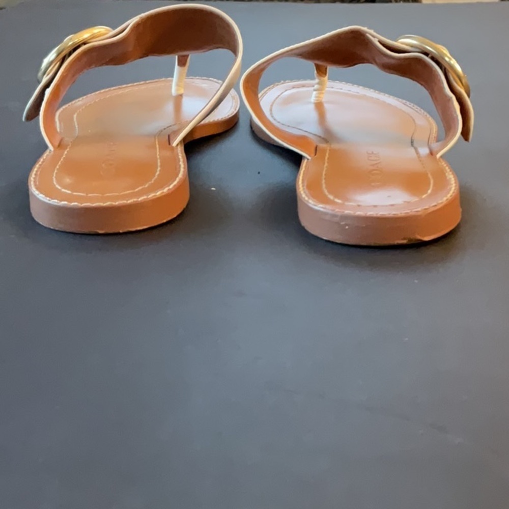 Coach Lesli leather sandal in Chalk size 6.5 - Picture 7 of 10